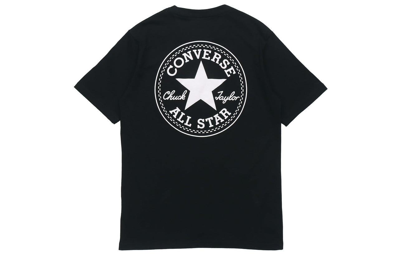 Men's Converse All Star Logo Printing Round Neck Sports Short Sleeve Black 10021631-A01