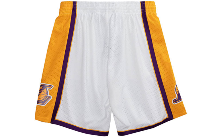 Mitchell & Ness NBA Swingman Los Angeles Lakers 2009-10 Shorts 'White Yellow' SMSHAC19184-LALWHIT09