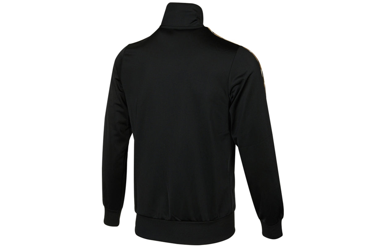 Men's adidas 3s Tt Tric Camouflage Stripe Sports Knit Stand Collar Jacket Autumn Black H48437