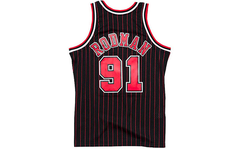 Mitchell & Ness NBA Chicago Bulls 95-96 Dennis Rodman Swingman Jersey 'Black Red' SMJYGS18150-CBUBLCK95DRD