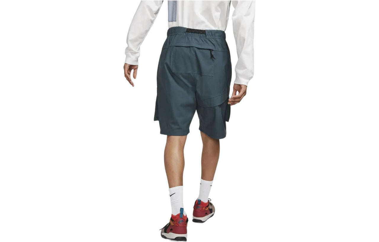 Men's Nike Solid Color Casual Straight Shorts Dark Green BQ7285-328