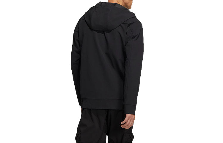 adidas Athleisure Casual Sports Hooded Jacket Couple Style Black HE5265