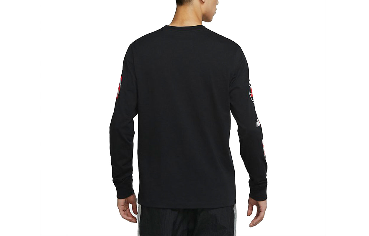 Nike Air Logo Printing Sports Breathable Long Sleeves Black DJ1416-010