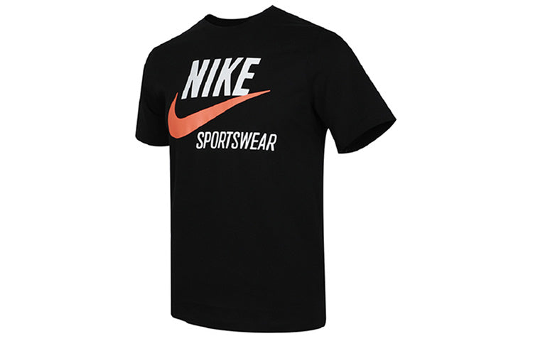 Nike Sportswear Futura Alphabet Logo Printing Short Sleeve Black CW7072-010