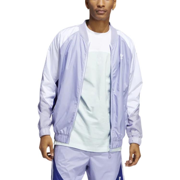 Men's adidas originals Colorblock Windproof Sports Jacket Pink Purple HC2097