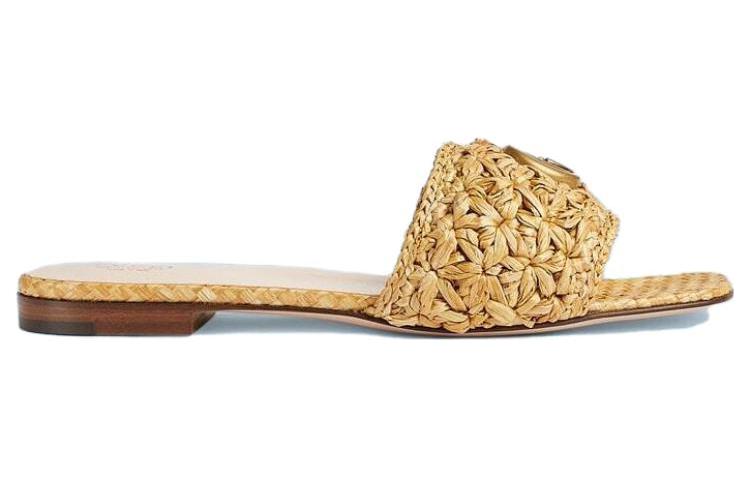 (WMNS) Gucci Double G Slide Sandal 'Woven Raffia' 703626-U4H00-9800