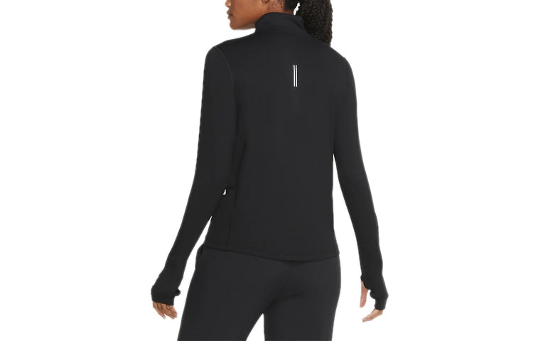 (WMNS) Nike Element Half Zipper Casual Sports Running Black Gym Clothes CU3221-010