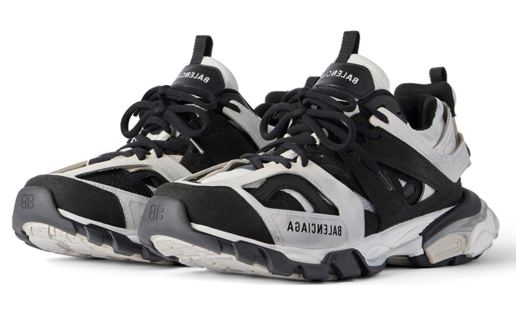 Balenciaga Track 1.0 Sneakers 'Grey Black and White Mesh and Suede Like Fabric' 542023W3SU59791