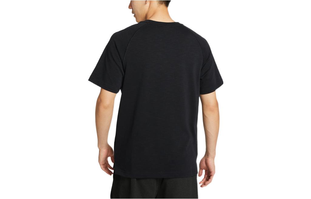 Nike Solid Color Chest Pocket Round Neck Casual Short Sleeve Black DQ2414-010