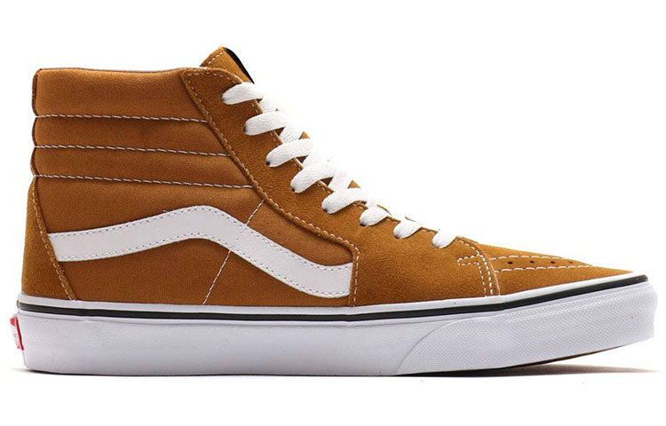Vans SK8-HI Breathable Wear-Resistant Non-Slip Retro High Top Casual Skate Shoes Unisex Brown VN0A38GEUKT