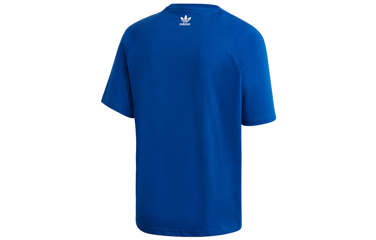 adidas originals Bg Trf out Tee Logo Printing Sports Round Neck Short Sleeve Blue GE6231