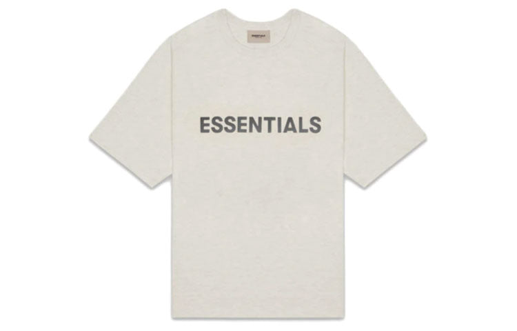 Fear of God Essentials SS20 3D Silicon Applique Boxy T-Shirt Oatmeal FOG-SS20-288