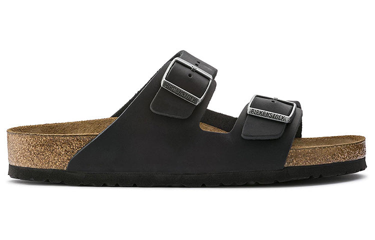 Birkenstock Arizona Oiled Nubuck Leather Narrow Fit Sandals 'Black' 752483