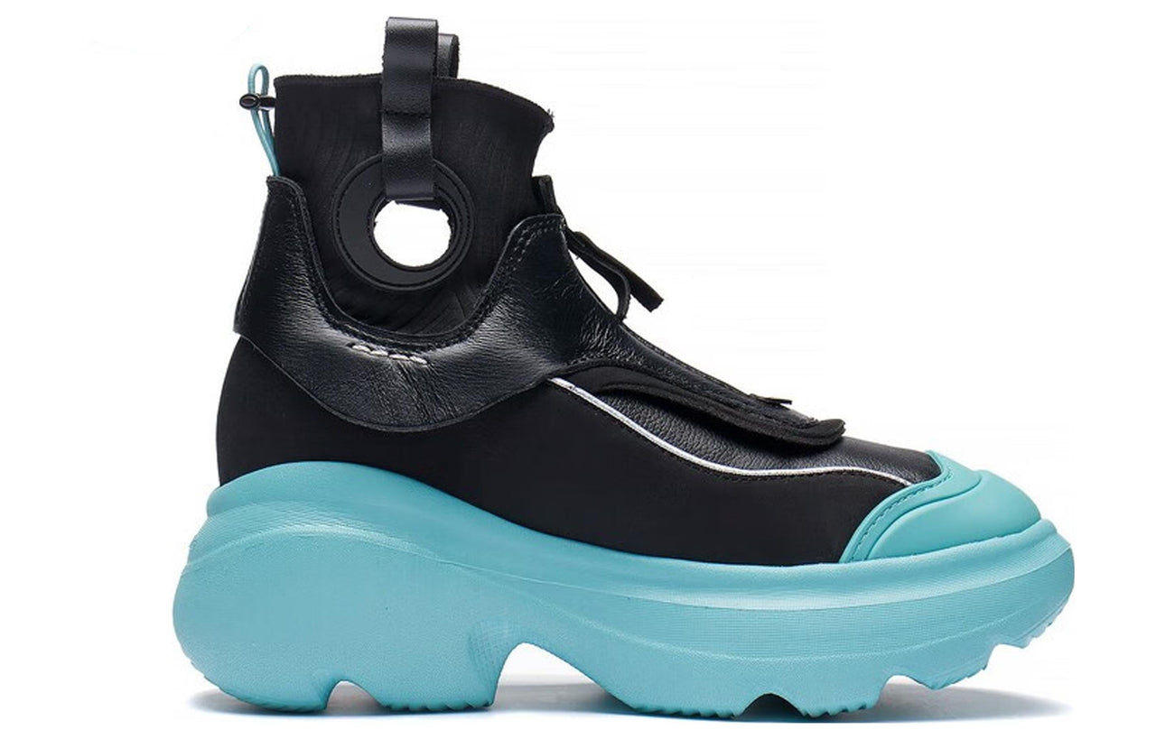 (WMNS) Li-Ning Puff High 'Black Blue' AZGS112-2