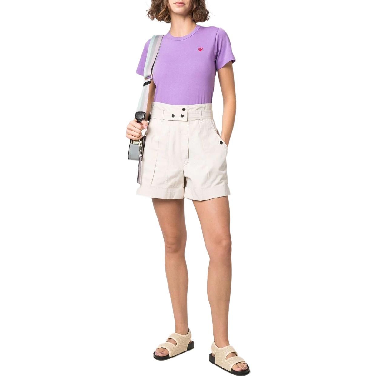 (WMNS) COMME des GARCONS PLAY FW25 Small Red Heart T-Shirt 'Purple' AZ-T313-051-4