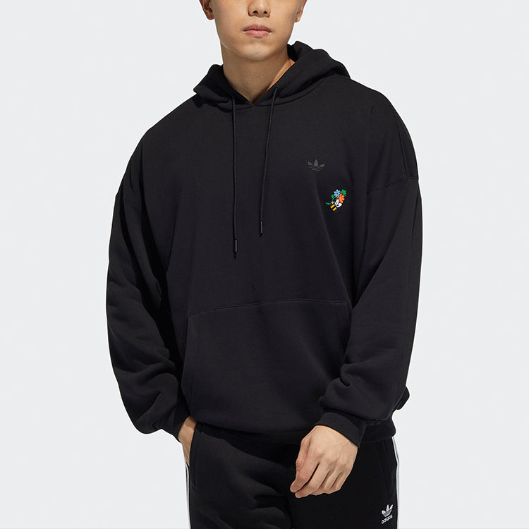 Men's adidas originals x Melting Sadness Crossover Sports Hooded Pullover Long Sleeves Black HB6864