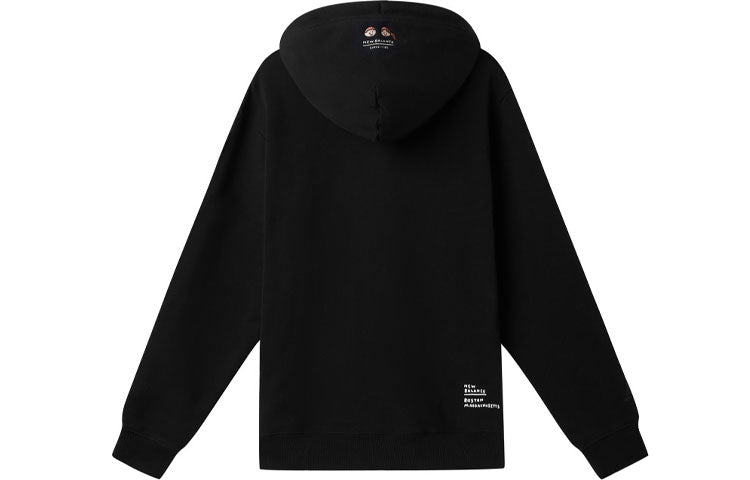 New Balance x Zero Per Zero Printing Casual Sports Round Neck Hoodie 'Black' NCA47013-BK