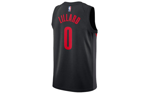Nike Portland Trail Blazers Damian Lillard City Edition Swingman Jresey SW 0 'Black Red' AJ4640-010