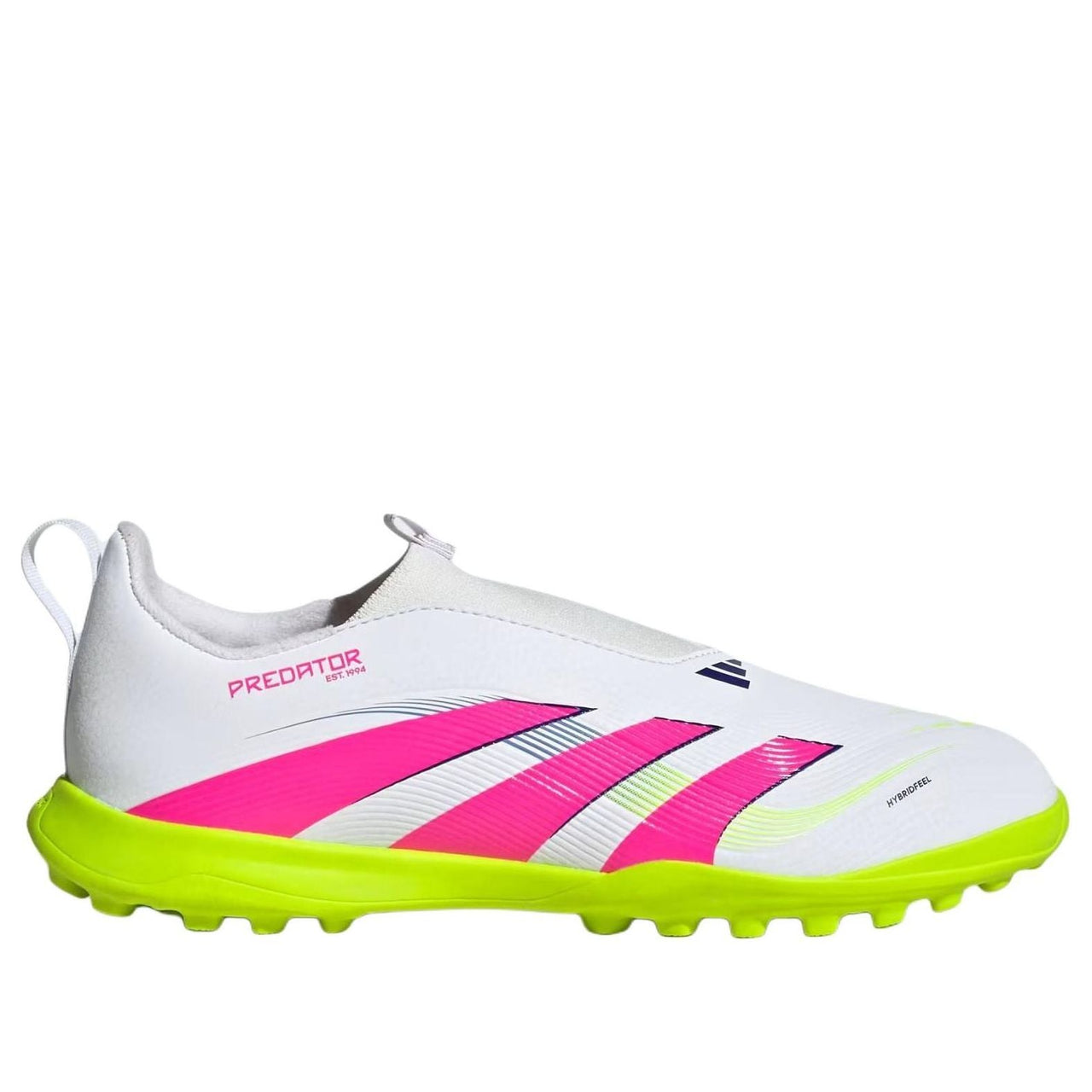 (GS) adidas Predator League Laceless Turf 'Cloud White Lucid Pink Lucid Lemon' ID3816
