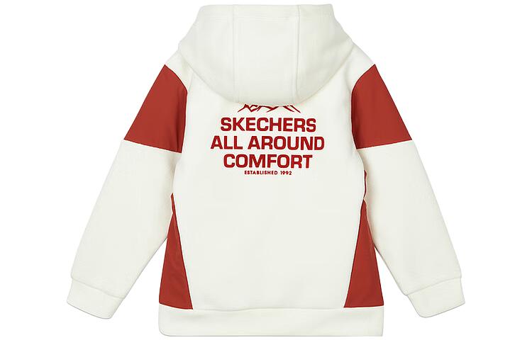 (GS) Skechers Letter Color-blocked Hoodie 'White Red' L423B005-01PJ