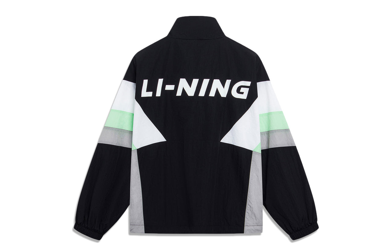 Li-Ning Graphic Color Block Jacket 'Black White Green' AJDT503-3