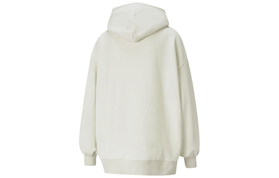 (WMNS) PUMA Classics Oversized logo Printing Plus Fleece Keep Warm Hoodie Grey 530280-05