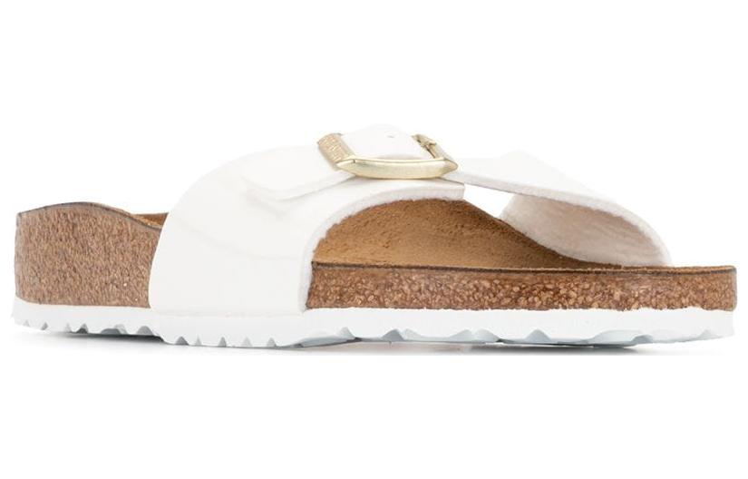 Birkenstock Madrid Birko-Flor Patent Narrow Fit Sandals 'Patent White' 1005310