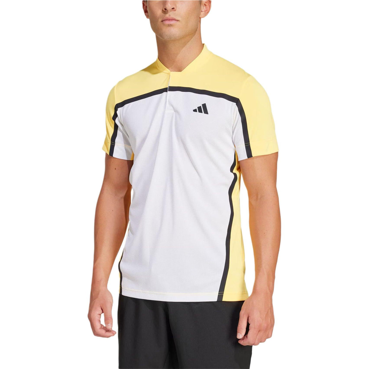 adidas Tennis HEAT.RDY Pro FreeLift Henley Polo Shirt Asia Sizing 'White Yellow' IS8969