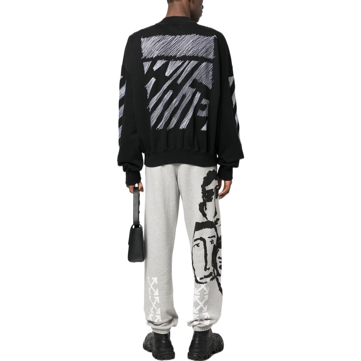 Off-White Scribble Diag Print Sweatshirt OMBA067S23FLE0041001