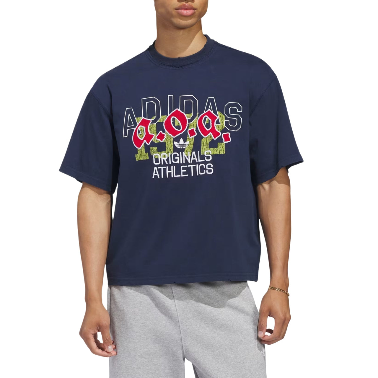 adidas AOA Graphic T-Shirt Asia Sizing 'Night Indigo' KT7863