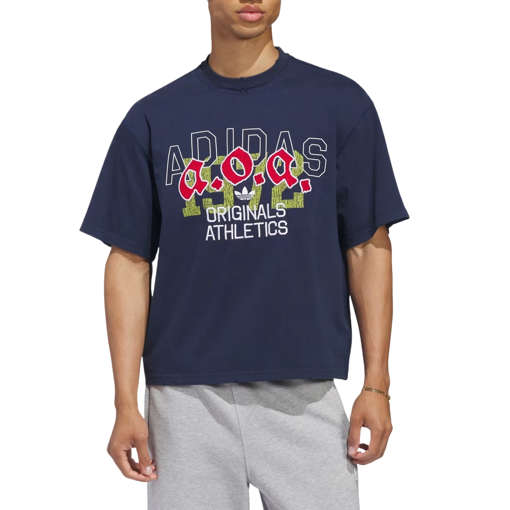 adidas AOA Graphic T-Shirt Asia Sizing 'Night Indigo' KT7863