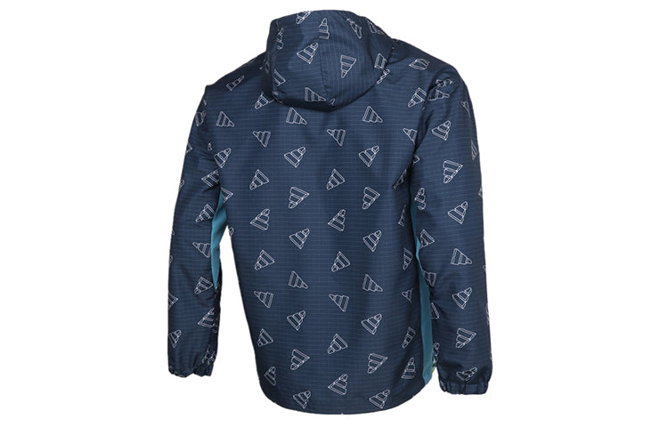adidas Men's Logo Print Hooded Jacket Blue GP1826