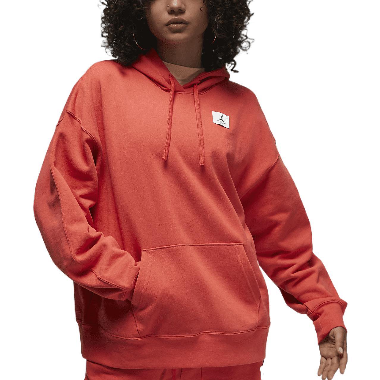(WMNS) Air Jordan Flight Fleece Pullover Hoodie 'Red' DQ4603-605