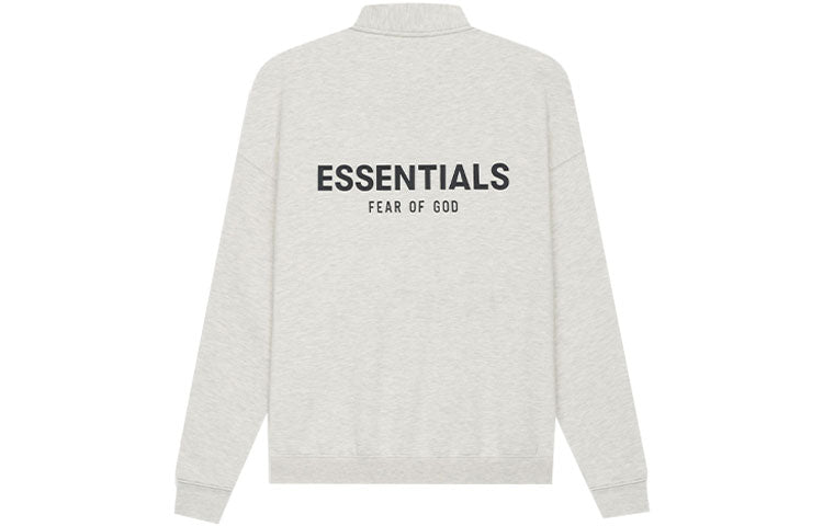 Fear of God Essentials SS21 Mockneck Half Zip Light Heather Oatmeal FOG-SS21-595