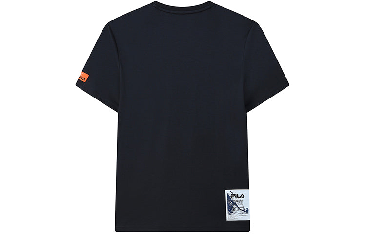 FILA Alphabet Printing Round Neck Short Sleeve Blue F11M128117F-NV