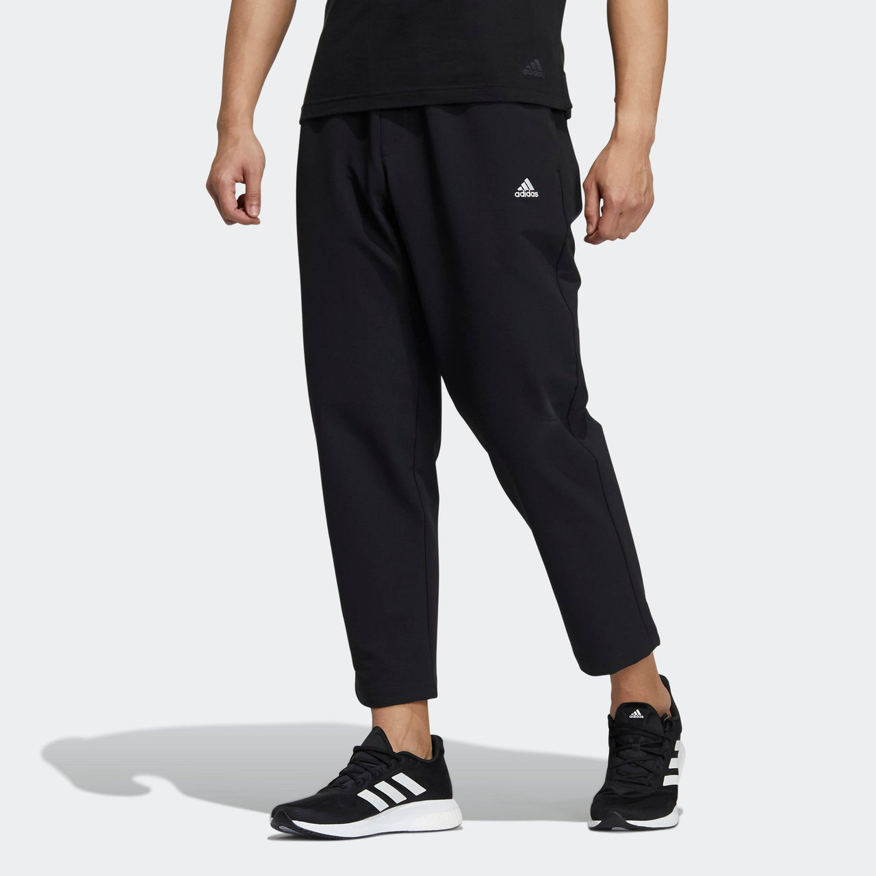 Men's adidas Wj Wv Reg Pnts Belt Solid Color Sports Pants/Trousers/Joggers Black H39279
