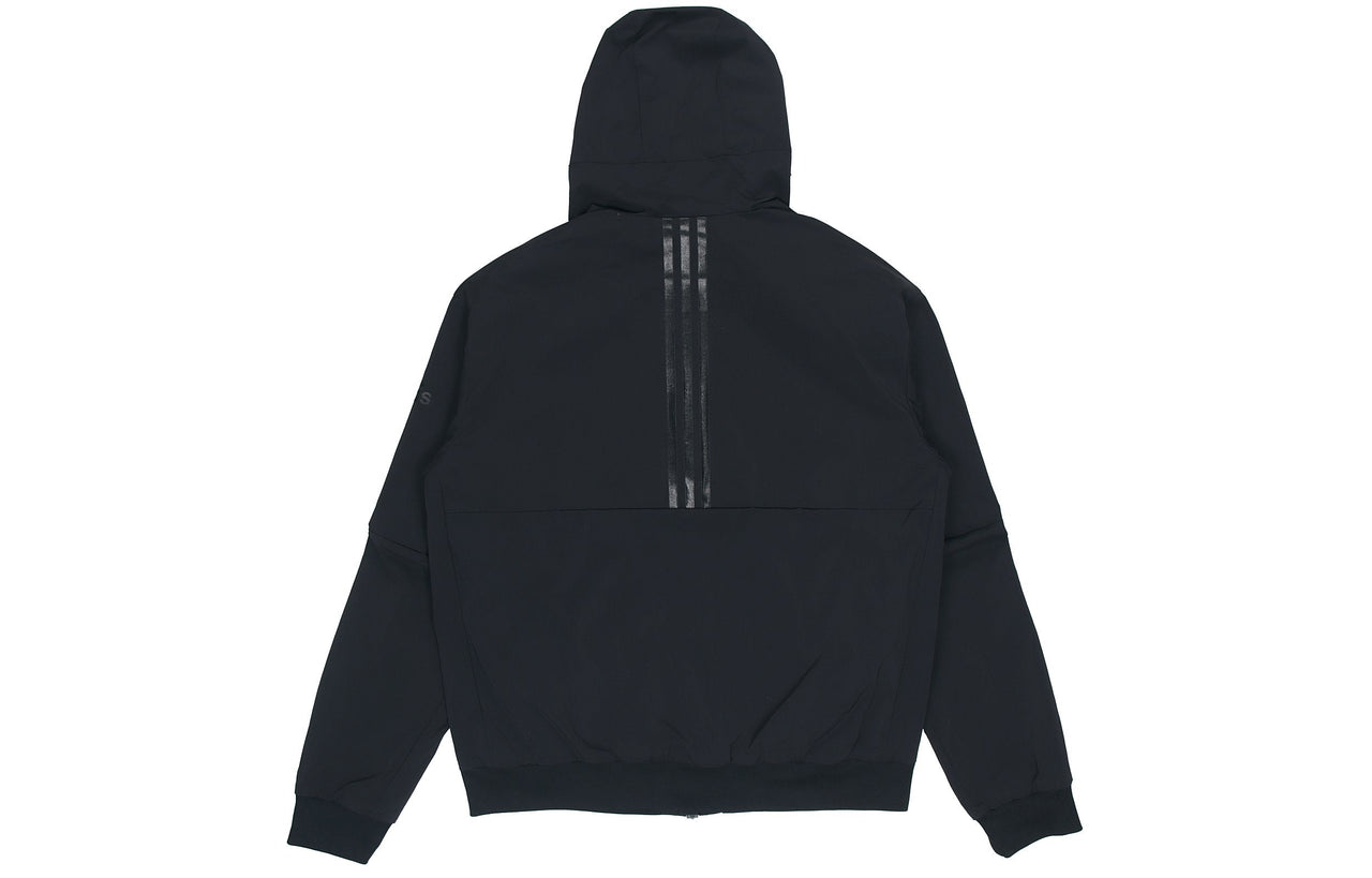 adidas Series Pattern Zipper Hooded Jacket Black GG0767