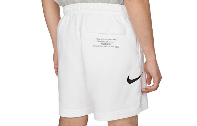 Nike Swoosh French Terry Short Alphabet Printing Casual Sports Shorts White DB4958-100