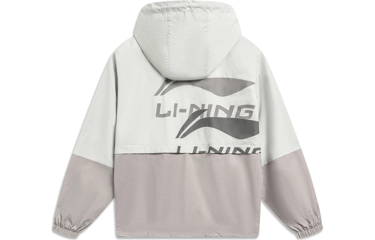 Li-Ning Graphic Color Block Windbreaker 'White Grey' AFDT523-2