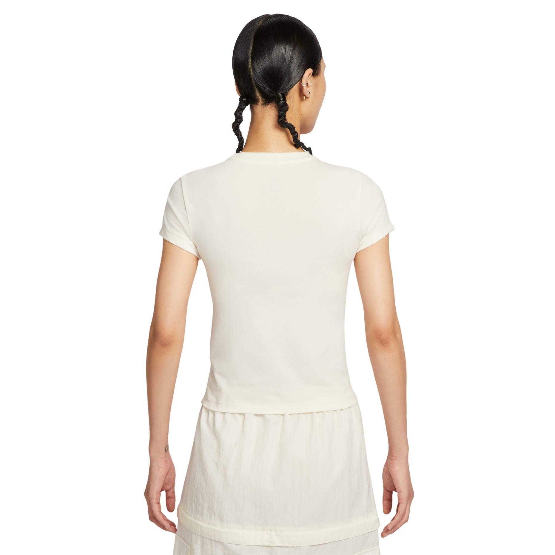 (WMNS) Nike Sportswear Phoenix Slim Short Sleeve T-Shirt 'Pale Ivory' HV4975-110