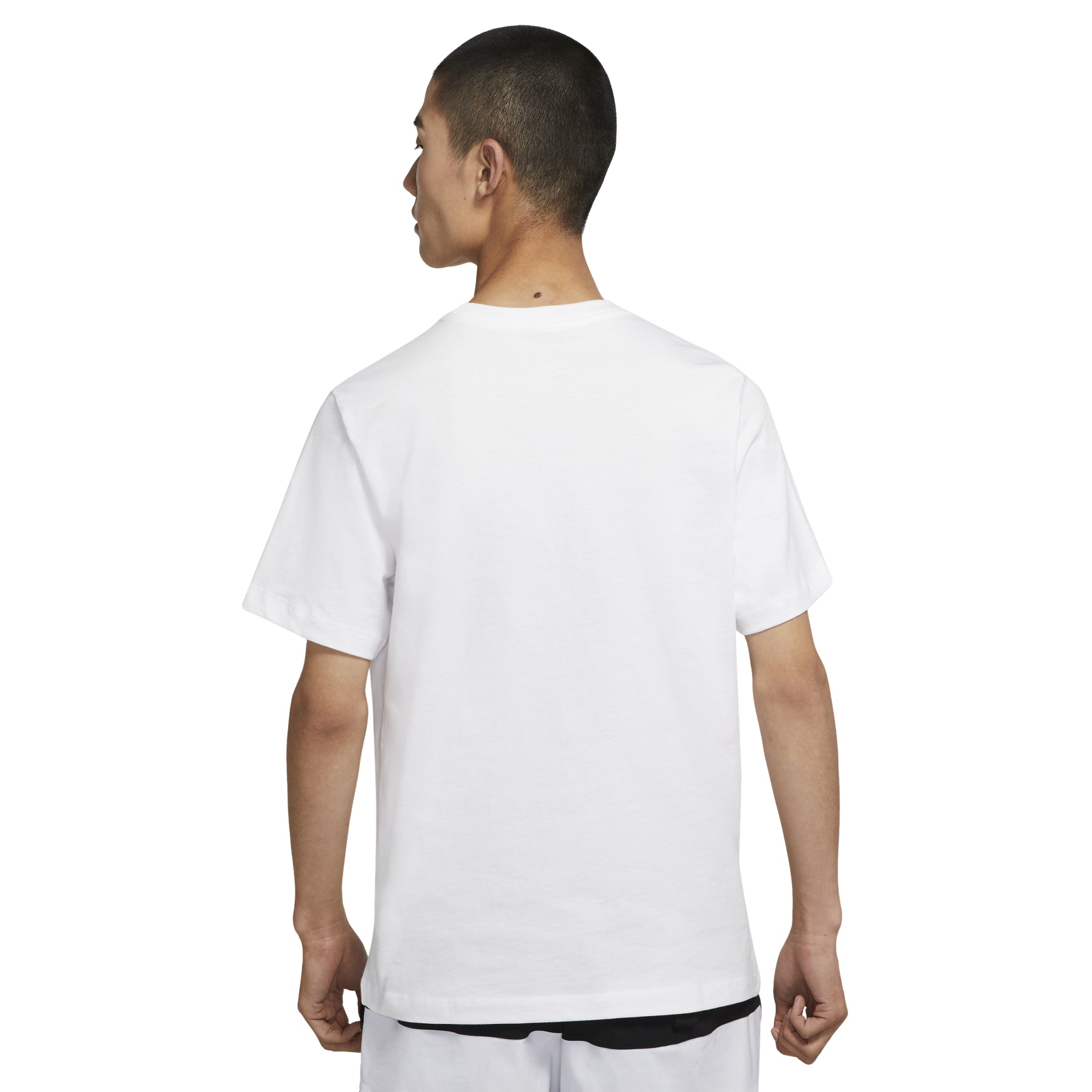 Men's Nike Sportswear Solid Color Embroidered Logo Micro Mark Round Neck Casual Short Sleeve White T-Shirt BV0508-100