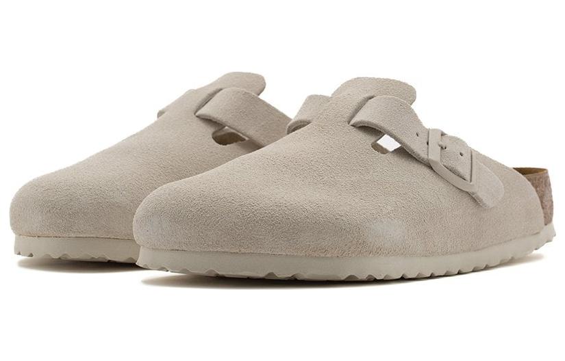 Birkenstock Boston Suede Leather Sandals 'Antique White' 1024731