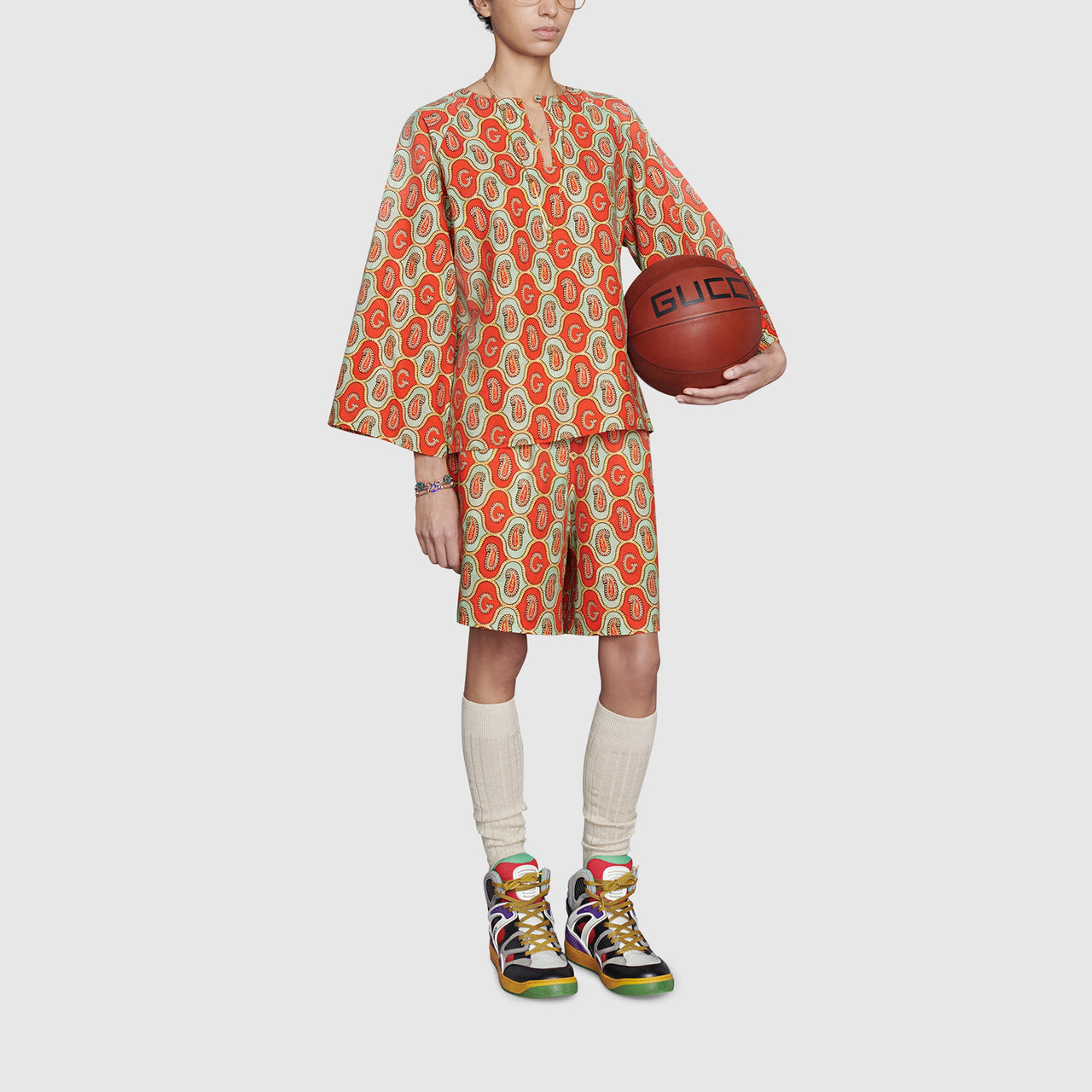 Gucci Cotton Linen G Paisley Shorts 'Orange' 654233-ZAGUV-7192