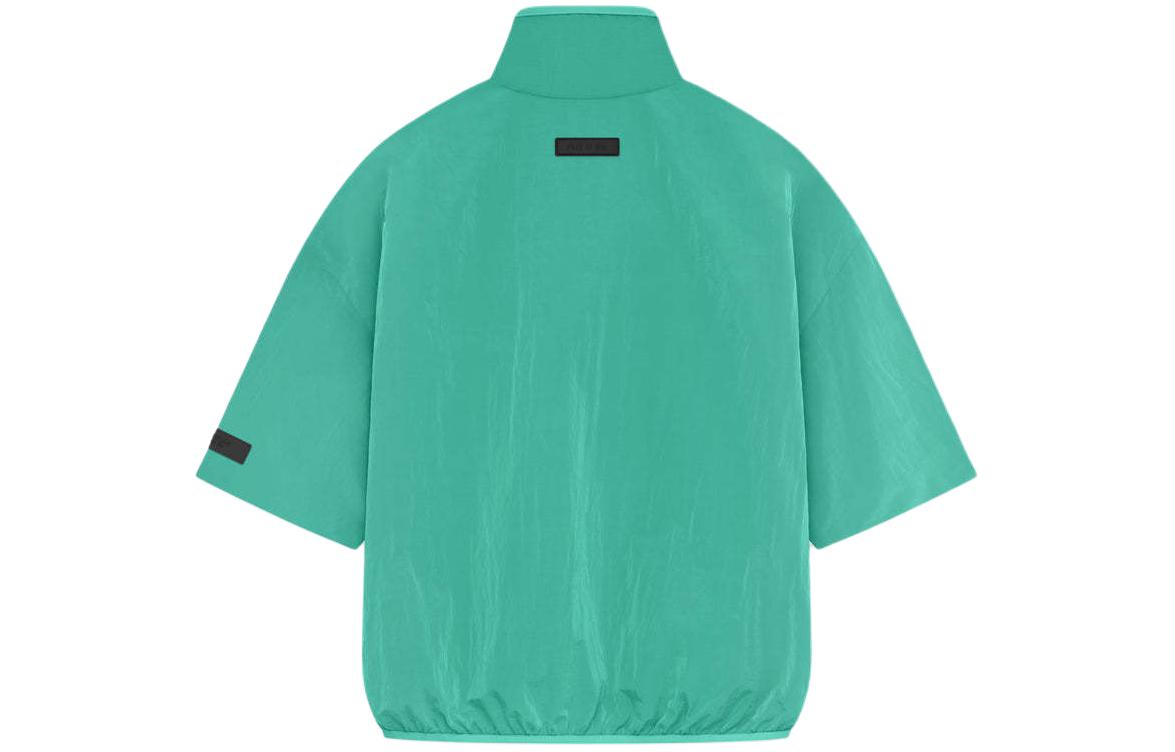 Fear of God Essentials SS24 Crinkle Nylon Half Zip Short Sleeve Shirt 'Mint Leaf' 186SP244052F