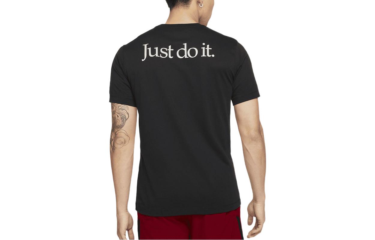 Nike Logo Printing Solid Color Training Short Sleeve Black DJ6232-010