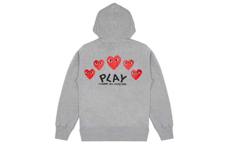 (WMNS) COMME des GARCONS PLAY Five Heats Logo Zip Hooded Jacket 'Grey' AZ-T249-051-1