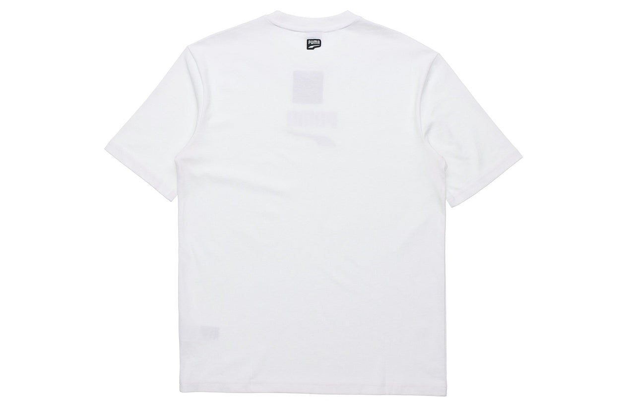 PUMA Downtown Classical Logo Short Sleeve TEE Men White 597348-52