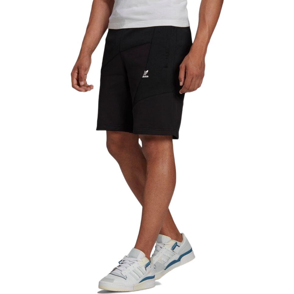 Men's adidas originals Logo Printing Splicing Casual Shorts Black HG1442