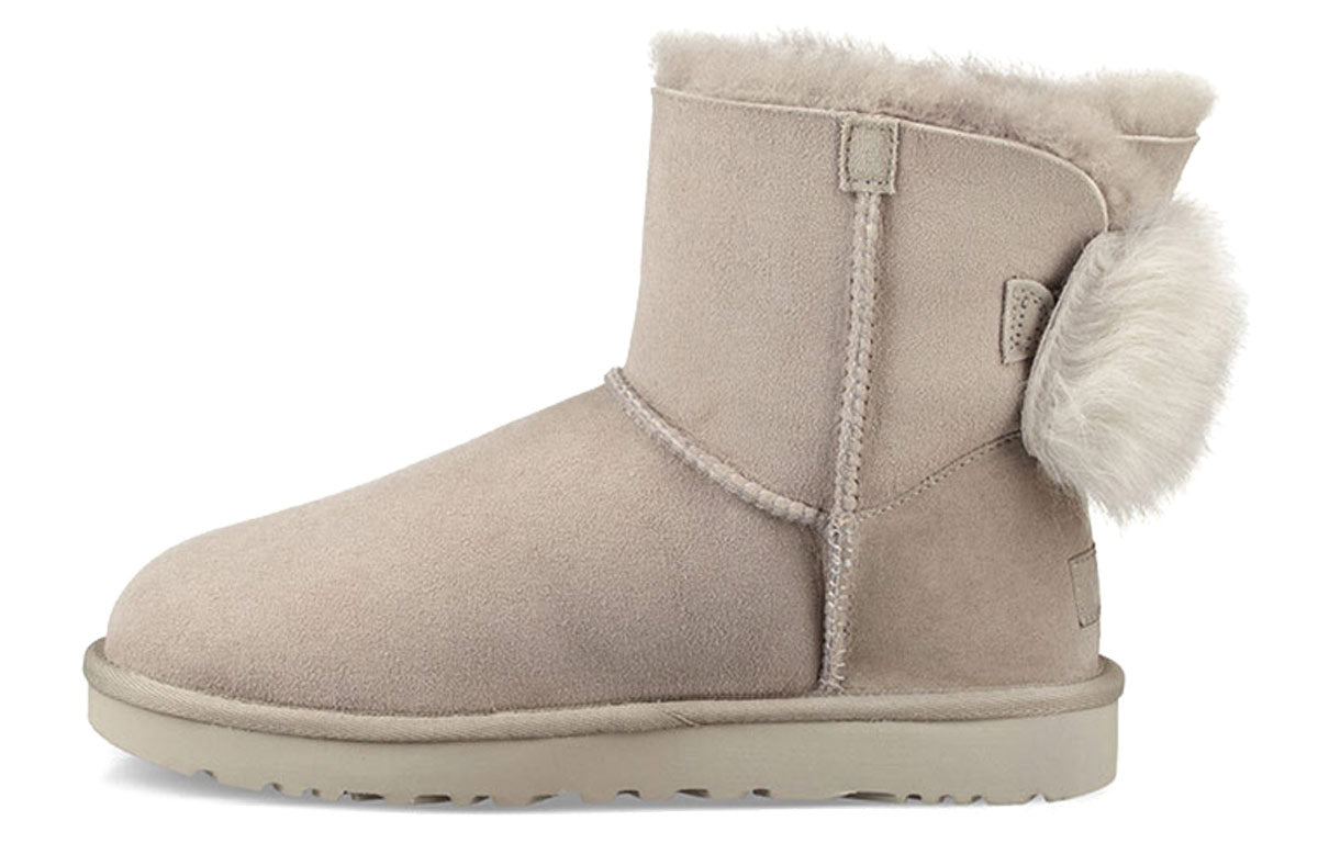 (WMNS) UGG Fluff Bow Mini Fleece Lined light grey 1094967-WILL