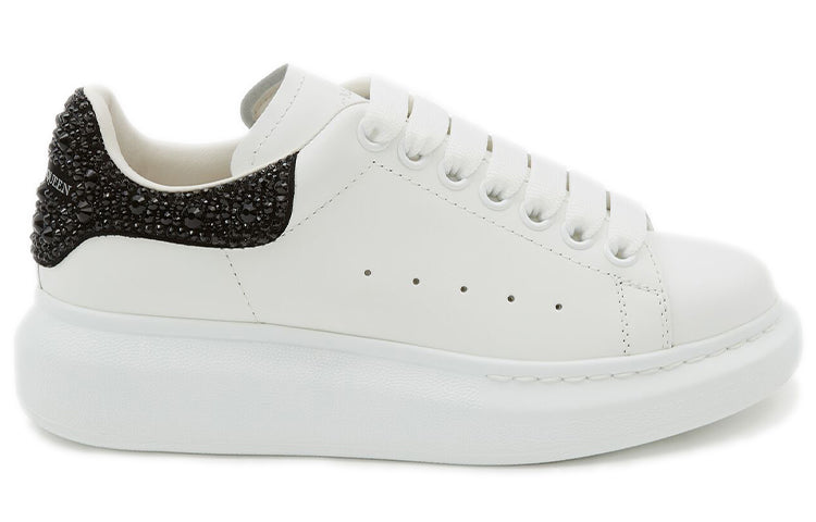 (WMNS) Alexander McQueen Oversized Sneaker 'White Jet Black Crystal' 666407WIA4Z9581